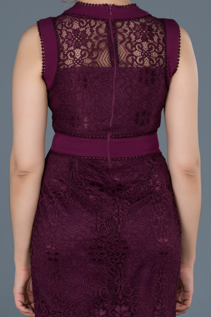 Robe de Cérémonie Courte Prune ABK510