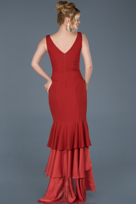 Robe Queue de Poisson Devant court  Dos long Orange ABO036