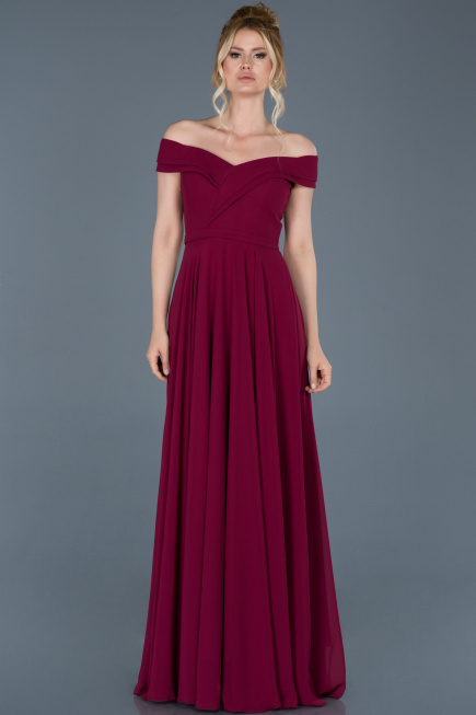 Robe de Fiançaille Longue Prune ABU012